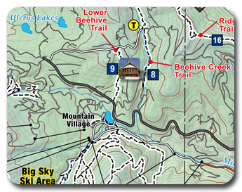 small portion of Big Sky hiking trails map